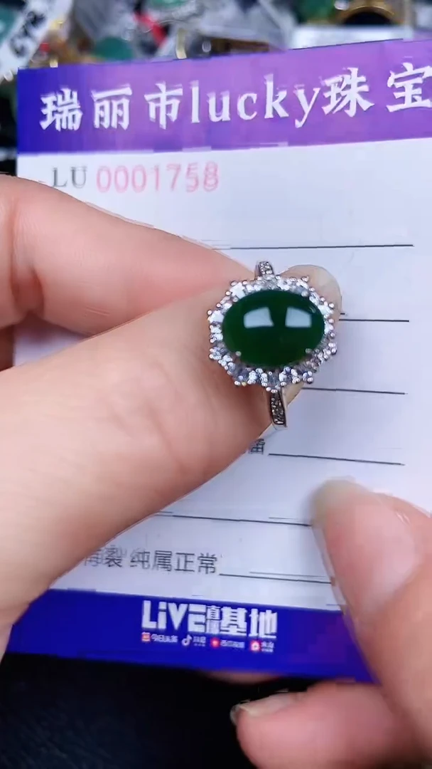 颈饰银S925镶嵌翡翠1758