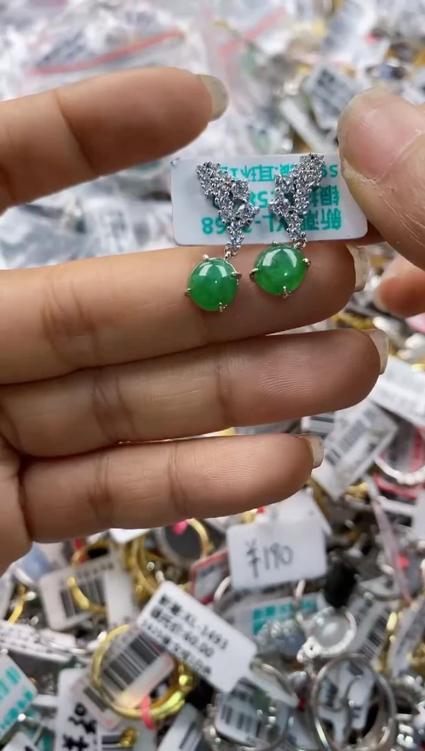 银S925镶嵌戒指翡翠8888----10