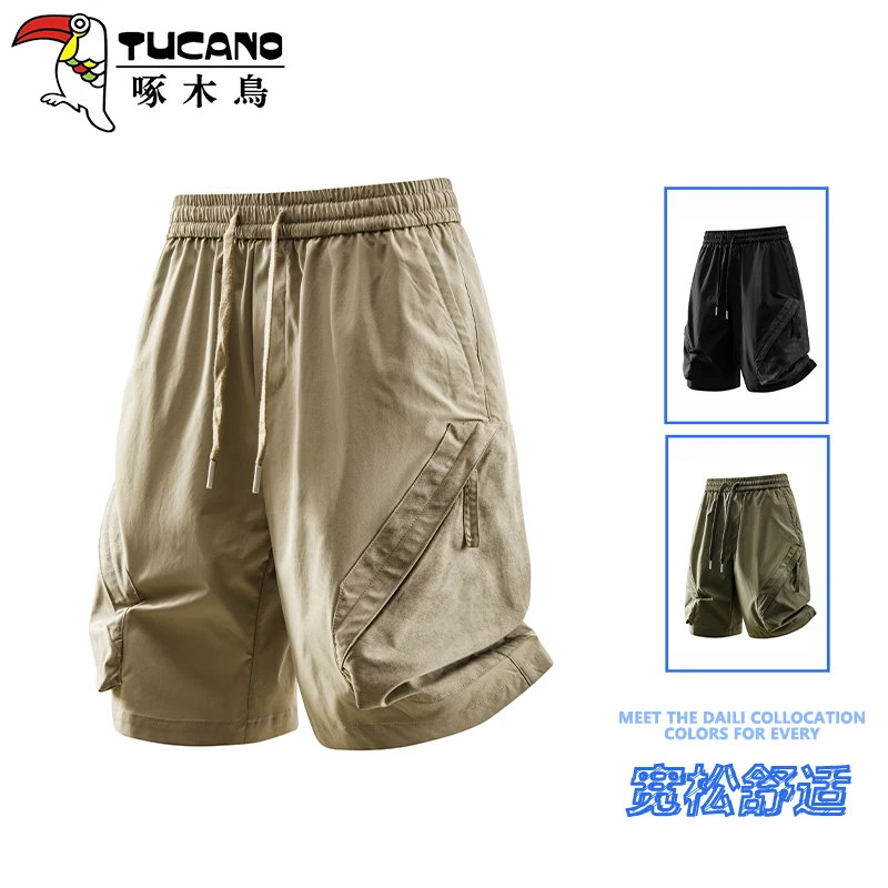 啄木鸟男士短裤透气宽松舒适工装裤男款男生休闲裤子五分裤潮潮牌