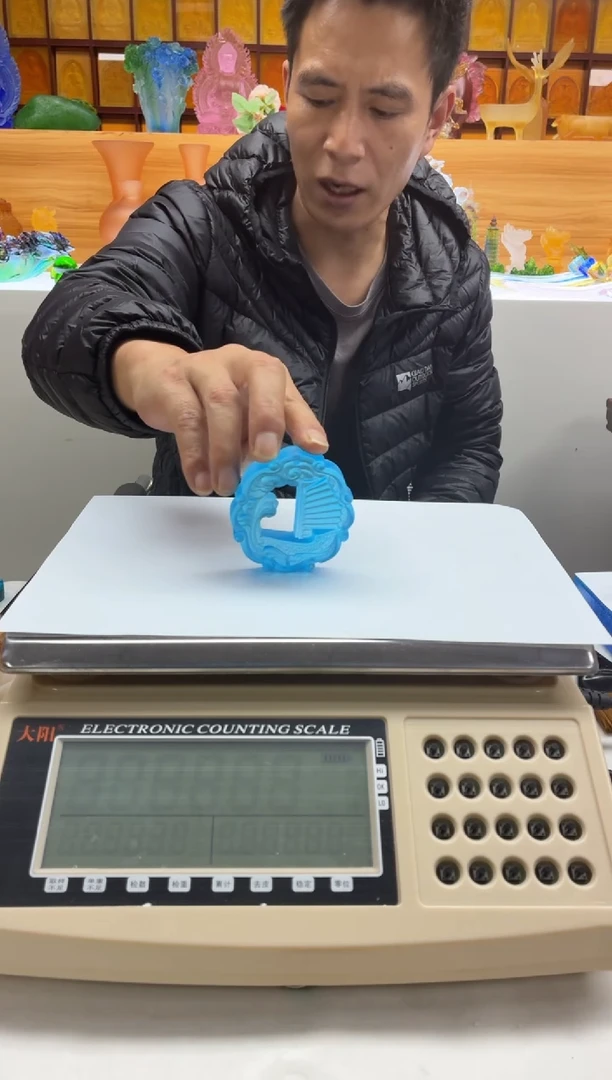 手工艺品琉璃天青色一帆风顺车挂