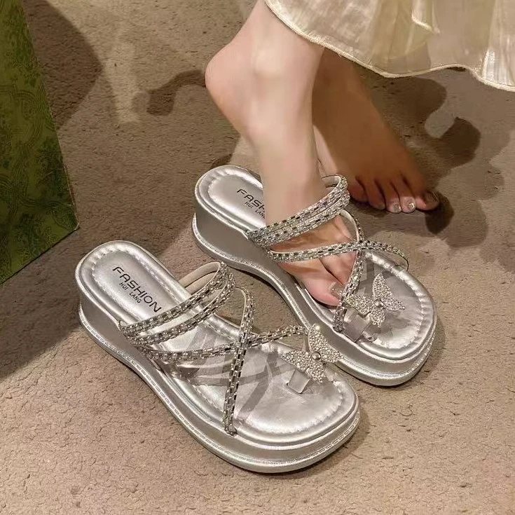 春款法式拖鞋女新款配裙子仙女风透气拖鞋24-13(拖鞋)