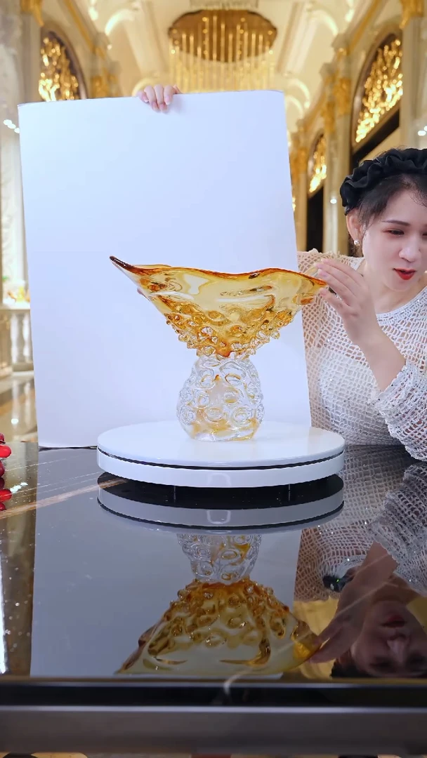 摆件琉璃艺术果斗T166