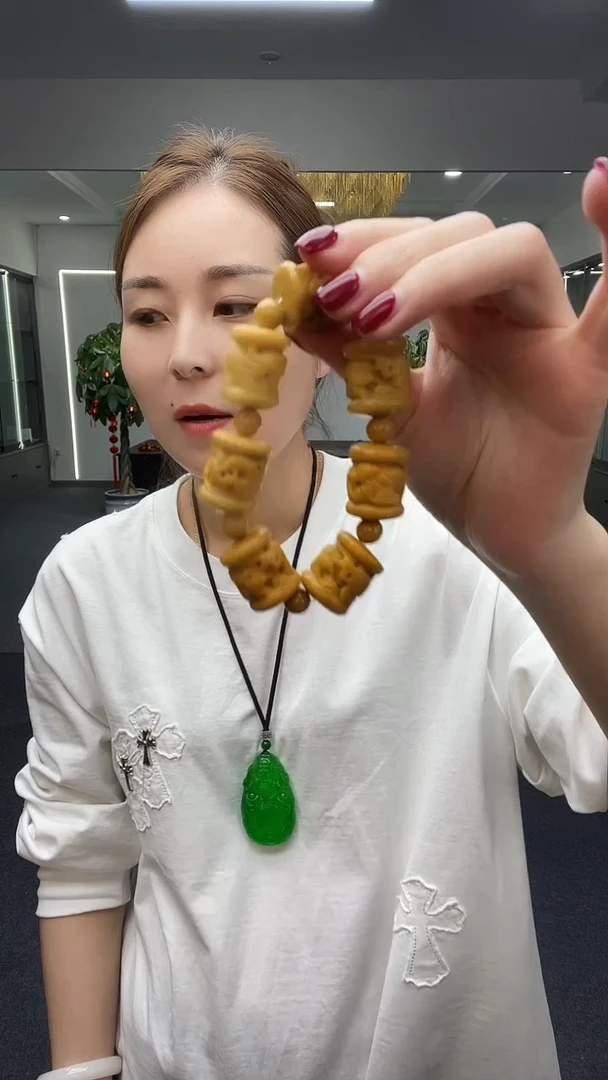 黄色龙柱手串多样性发货一件