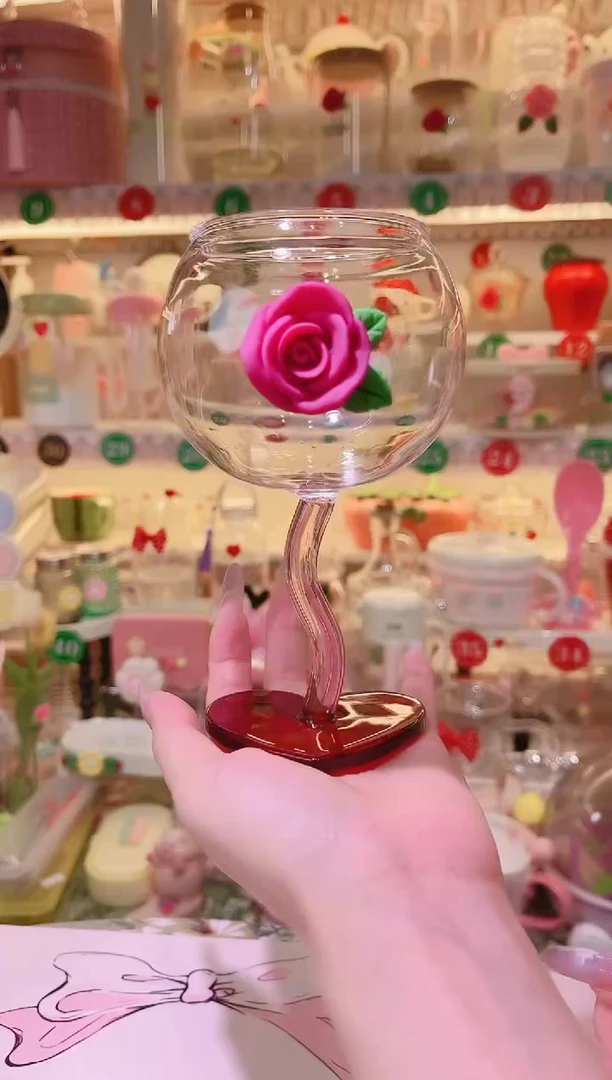 其他品质好发货快放心拍！玫瑰花爱心红酒杯