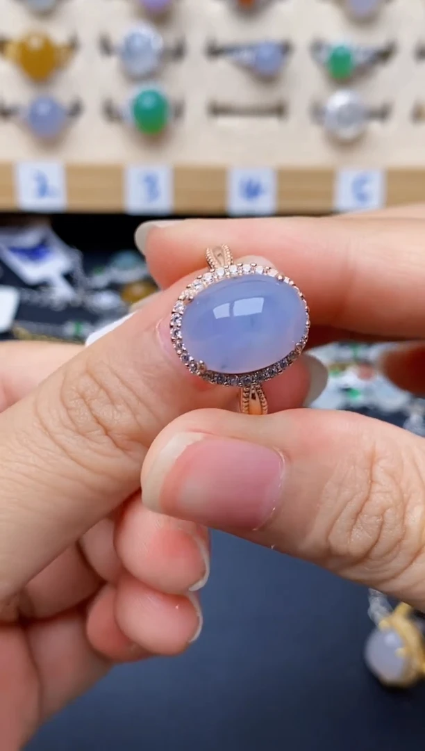 银S925镶嵌戒指翡翠沐*川0705