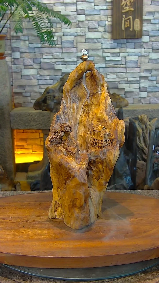 木金丝楠木山水摆件