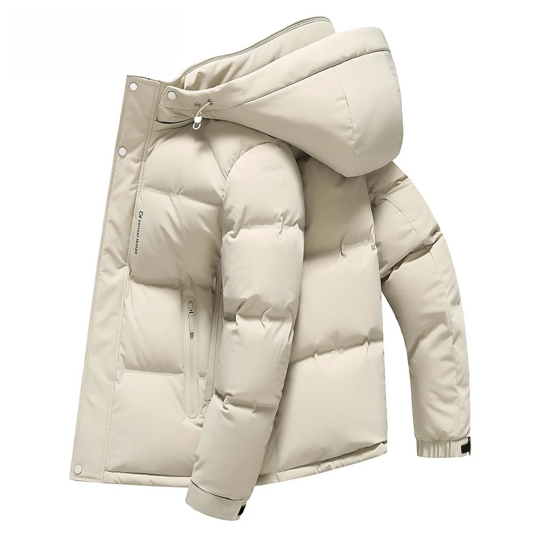 2025冬季新款男士潮流时尚填充鸭绒加厚羽绒服男短款保暖面包外套