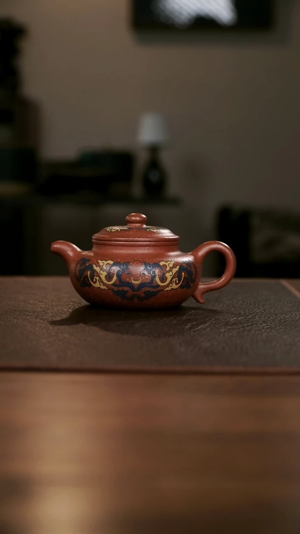 茶壶紫砂仿古珐琅彩半手工降坡泥