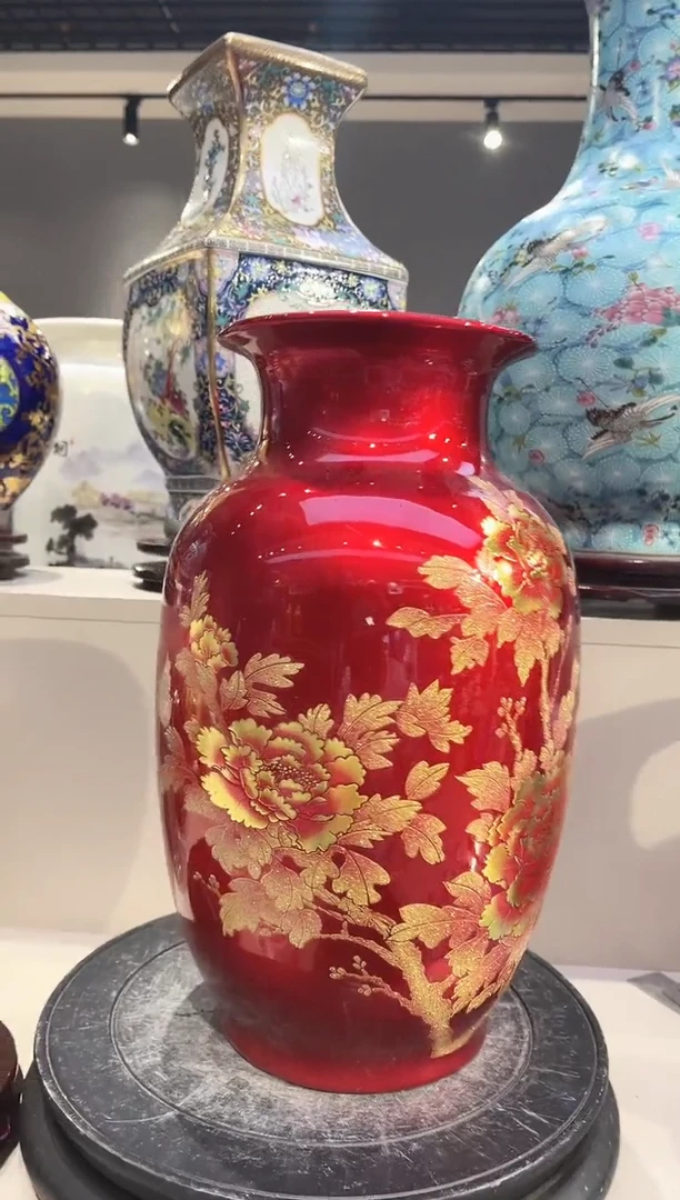 摆件景德镇陶瓷花瓶32.5公分