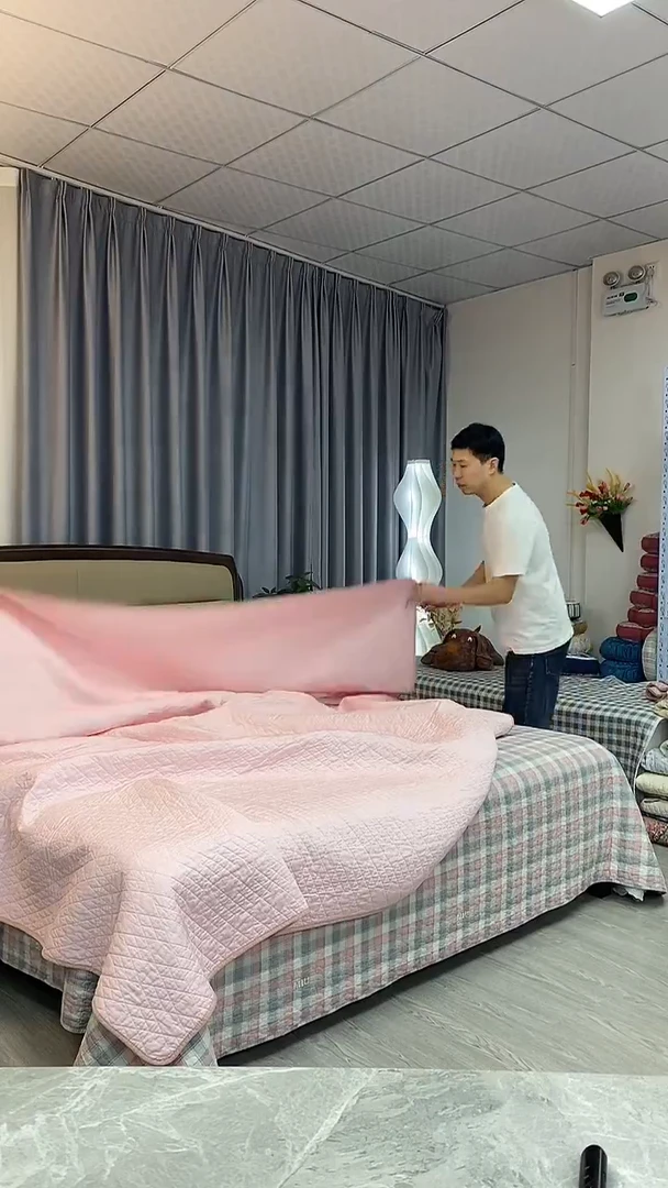 棉200cm*230cm 贡缎提花（粉）