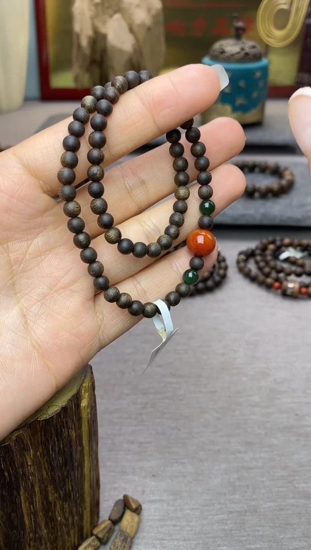 【闪购商品】沉香手串越南顺化紫棋糖结料0.5双圈沉水＋配饰