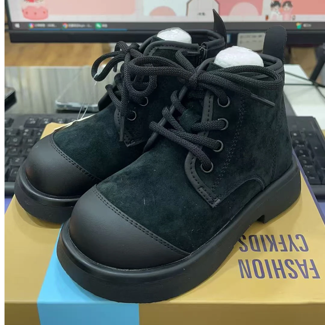 D284黑色休闲靴/龙足凤步