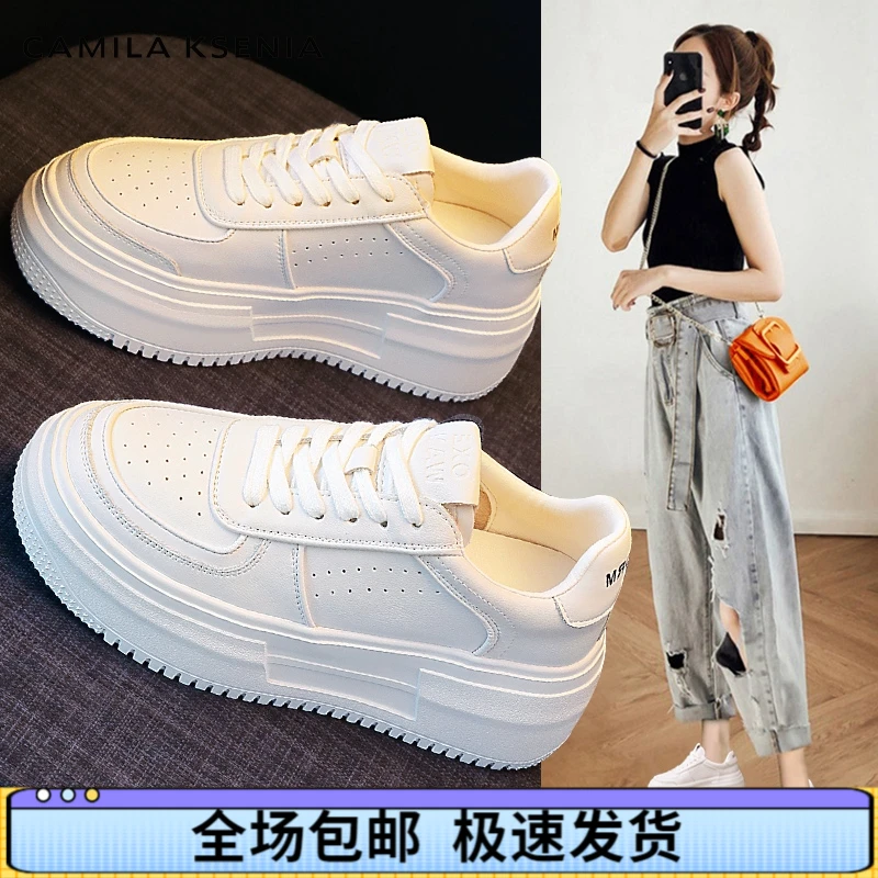 CAMILA KSENIA官方店2025百搭小白鞋通勤透气女鞋时尚轻奢休闲鞋