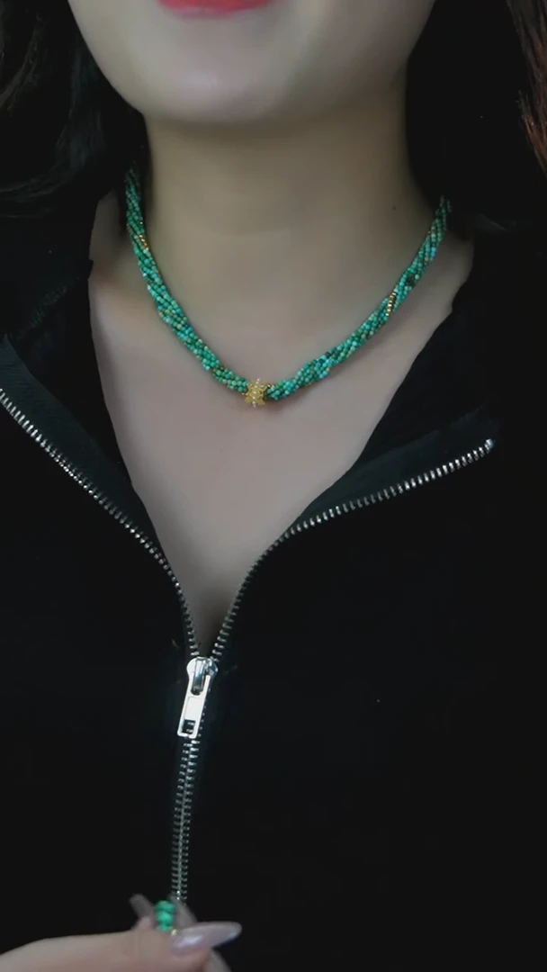 【闪购商品】绿松石项链银S925镶嵌发货一件