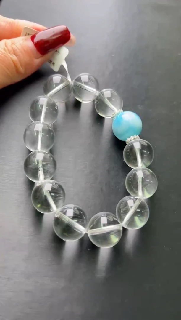 【闪购商品】水晶手串未镶嵌白水晶海洋之心手串16m+ Z24427