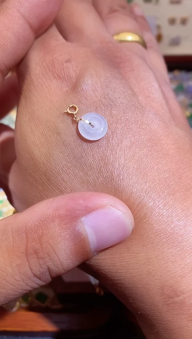 翡翠18K金镶嵌吊坠(不含链)11111