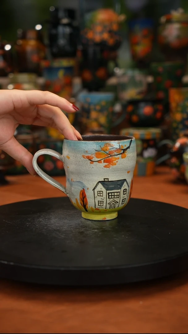 紫砂油画釉 下彩手绘