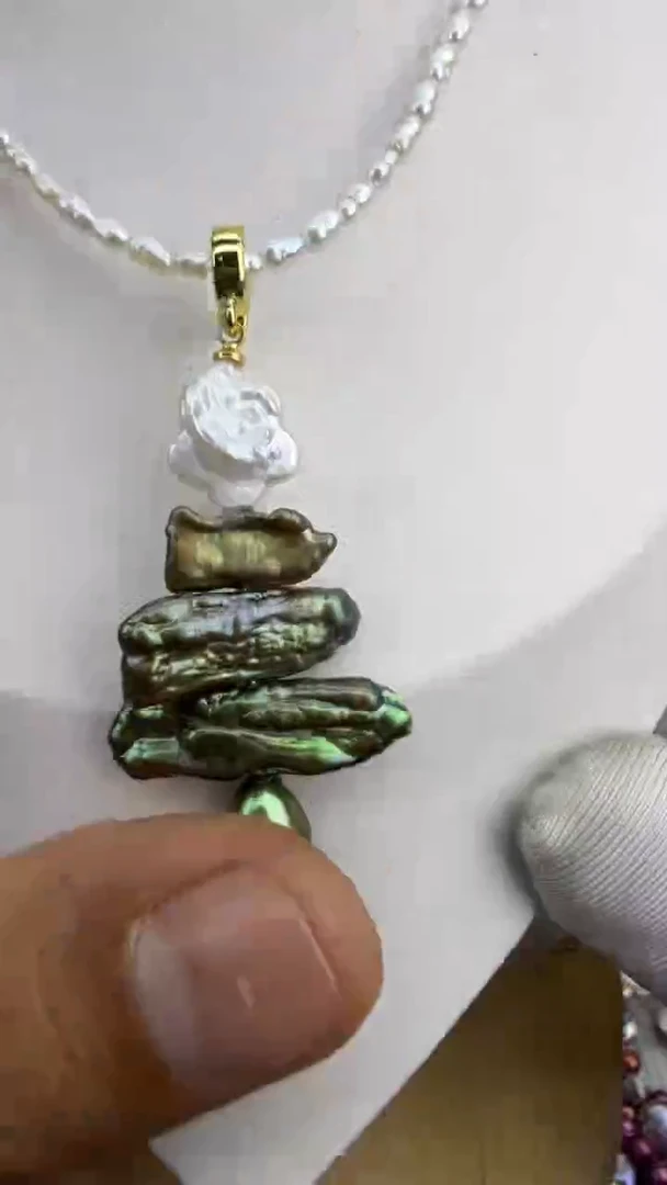 颈饰银S925镶嵌淡水珍珠1