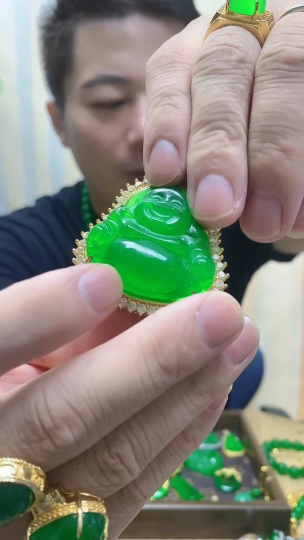 吊坠(赠链)14K金镶嵌翡翠翡翠吊坠