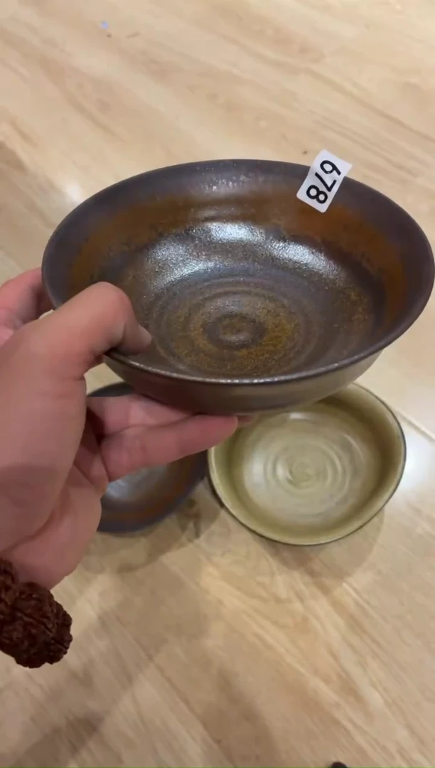 瓷片蜜*?678 黑金碗1个