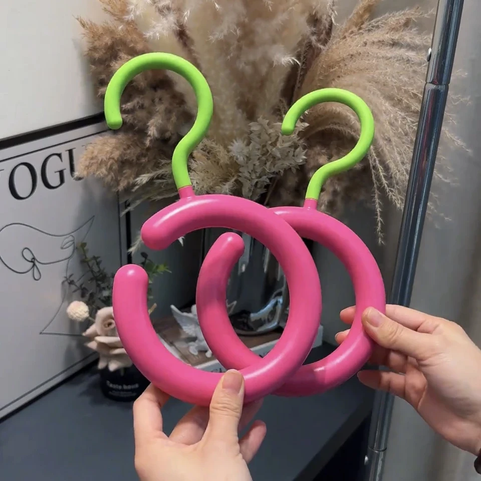 围巾架家用卧室多功能可旋转挂钩服装店多巴胺圆形丝巾领带展示架