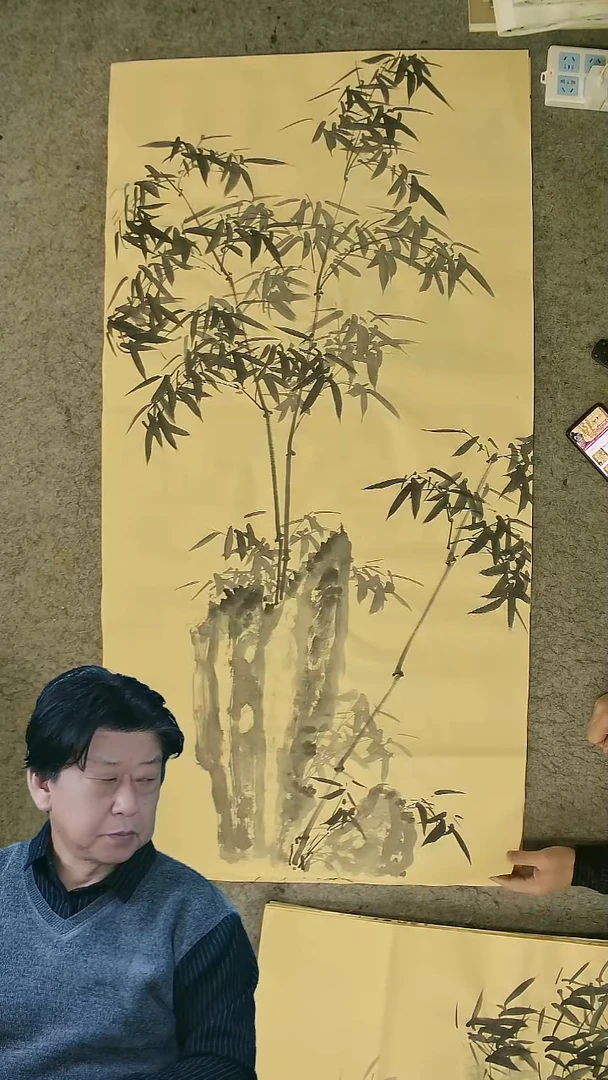 国画四尺整张  墨竹  69*138cm