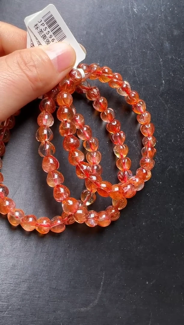 未镶嵌手串水晶多样性发一红胶花草莓形手串8mm+ JP55962