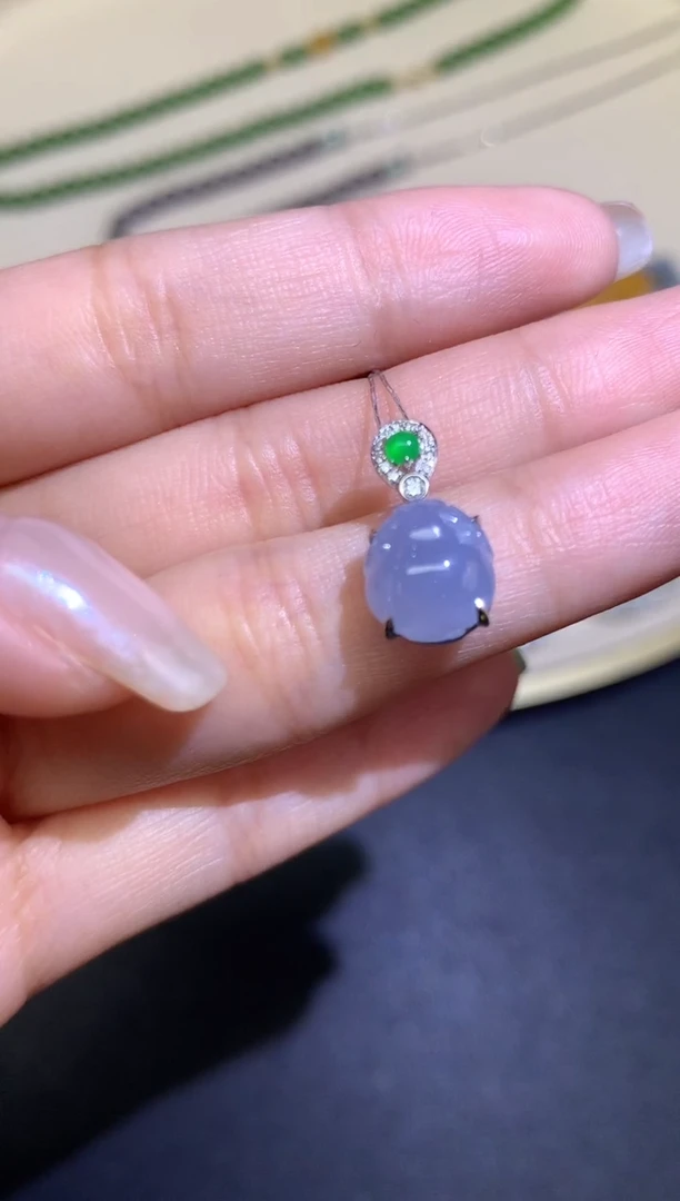 吊坠(不含链)18K金镶嵌翡翠吊坠A380|2980