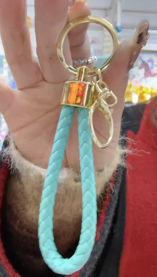 玻璃03107皮绳钥匙扣1个仙女青