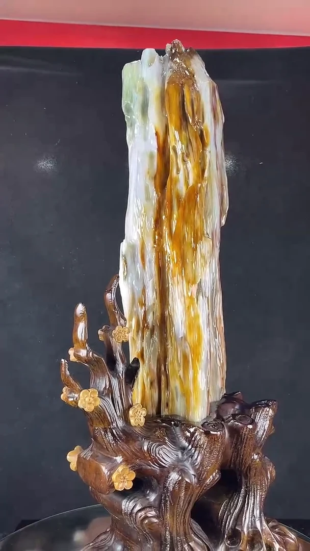 缅甸天然树化玉摆件