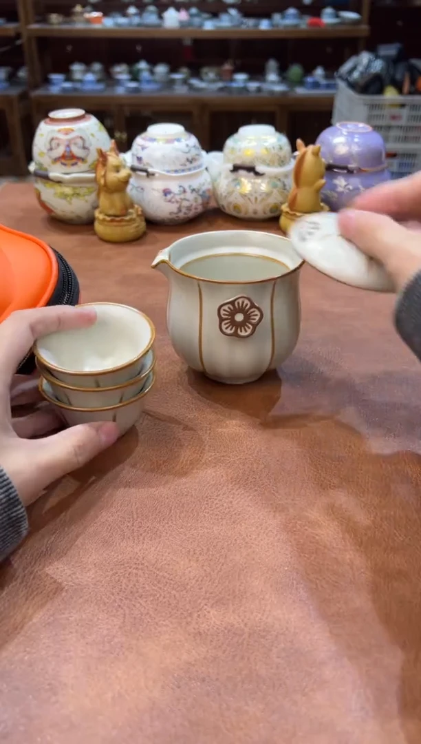 真的很便宜会开片的旅行茶具