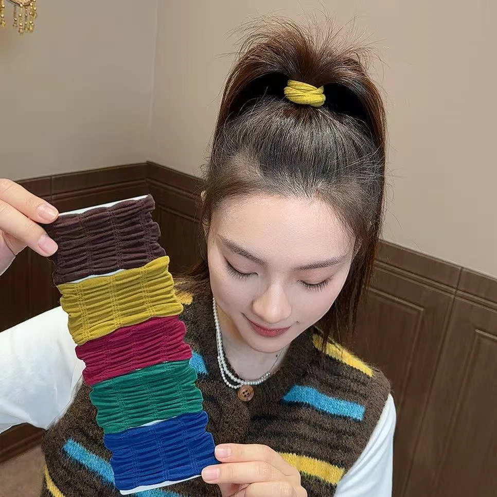 依牧升级版加宽加厚柔软高弹力零压力不伤发发圈琥珀流光秋冬头绳