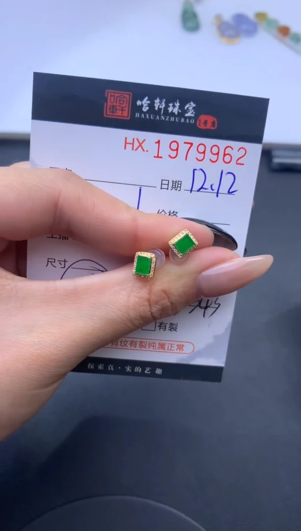 未镶嵌挂件翡翠哈轩 耳饰1对
