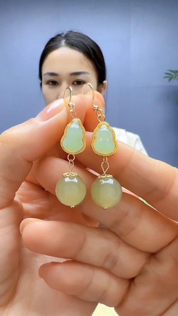 颈饰14K金镶嵌和田玉随昔diy颈饰