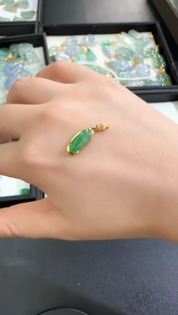【闪购商品】翡翠颈饰18K金镶嵌250211154