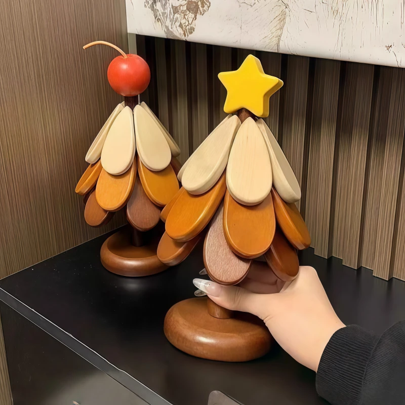 天然实木圣诞树隔热垫创意摆件一颗树餐垫餐桌防烫垫砂锅垫