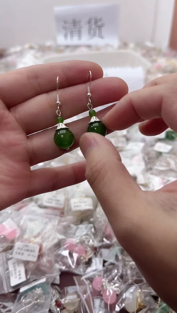 银S925镶嵌耳坠玛瑙/玉髓j201