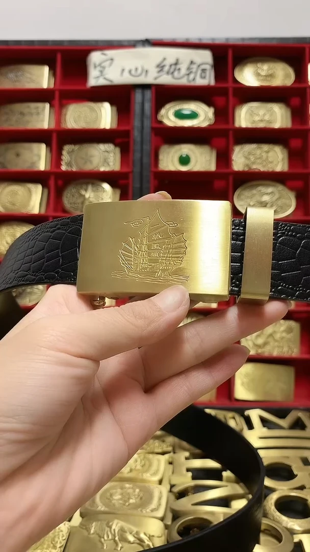 纯铜腰带扣头3.5宽自动扣