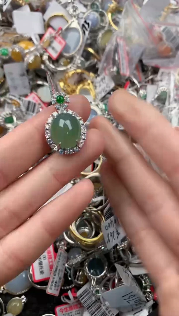 银S925镶嵌戒指翡翠11   3