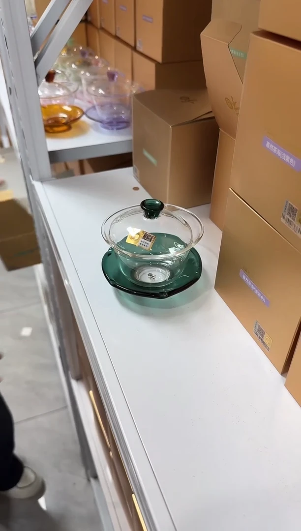 @@禾器禅语盖碗墨绿色