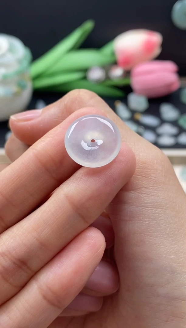 【闪购商品】翡翠颈饰未镶嵌翡翠白冰平安扣