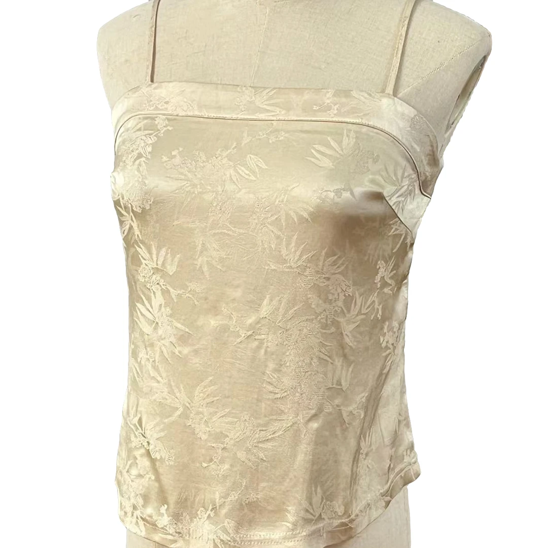 锦丝院[竹子吊带]新中式国风提花时尚百搭外套小吊带661551