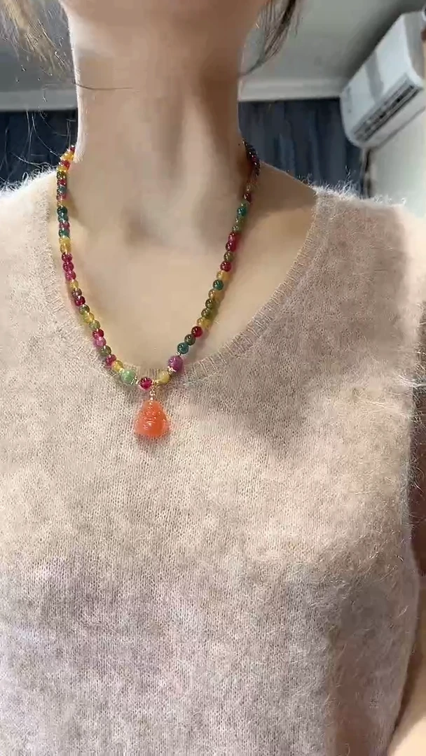 【闪购商品】碧玺手链未镶嵌碧玺佛公多圈手链单圈项链