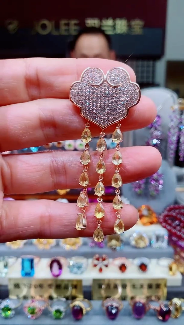 吊坠(不含链)银S925镶嵌黄晶黄晶胸针