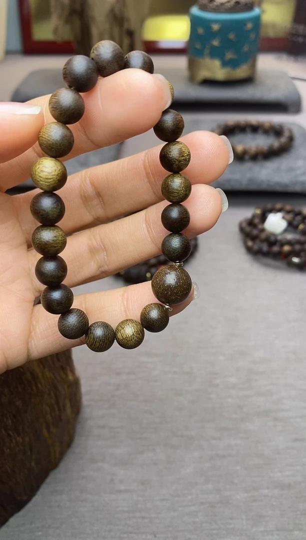 【闪购商品】沉香手串芽庄黄棋08沉水＋鹅梨1.2单圈