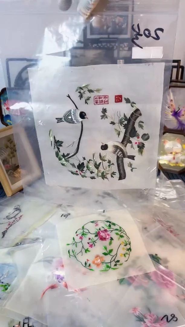 织绣纯手工苏绣双面绣绣布20