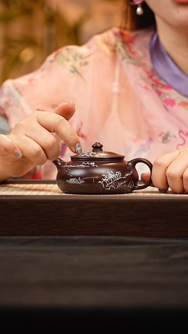 茶壶紫砂J0520025103寒江 紫泥