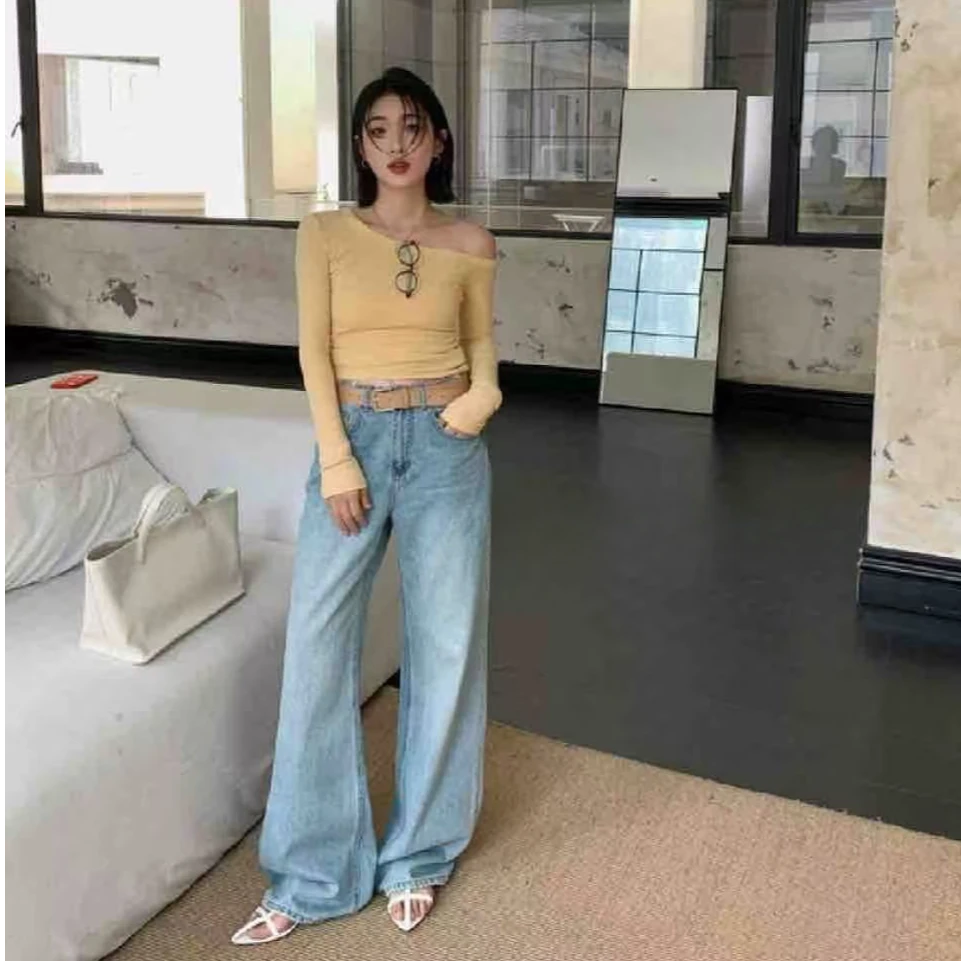 【 雨•美 推荐 】98269韩版时尚百搭毛边直筒裤