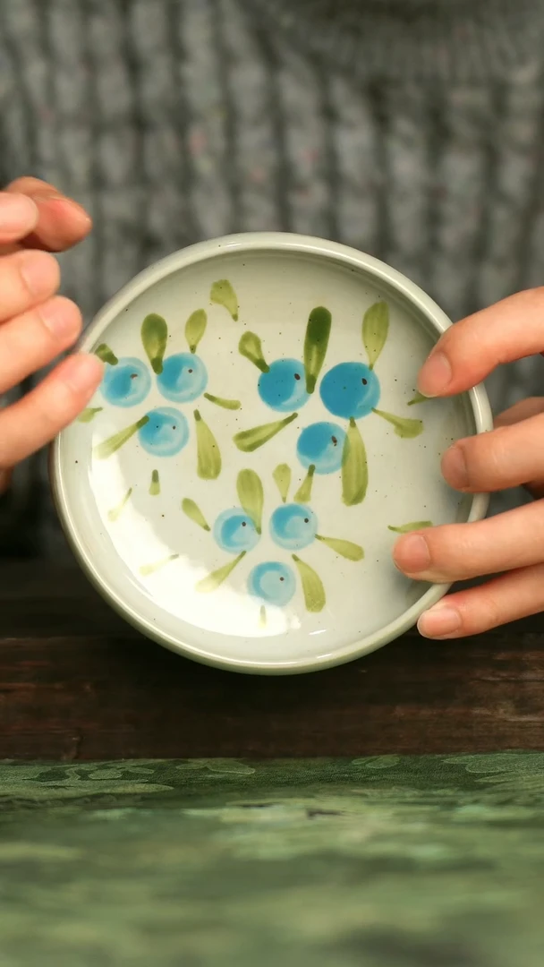 陶瓷青诗集手工手绘瓷器