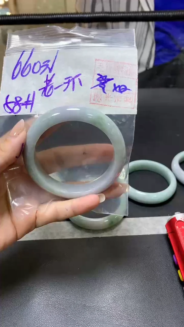 未镶嵌定制翡翠老****环+手镯58#660元  毛货需抛光